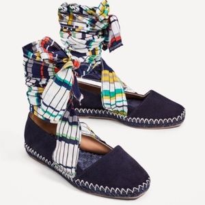 Zara Blue Suede Espadrilles